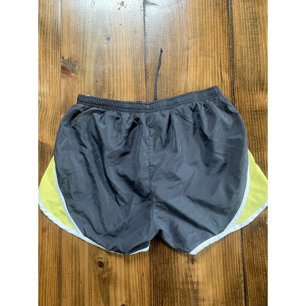 Calvin Klein Performance Womens Gray Lime Green Running Shorts Dolphin Hem Small